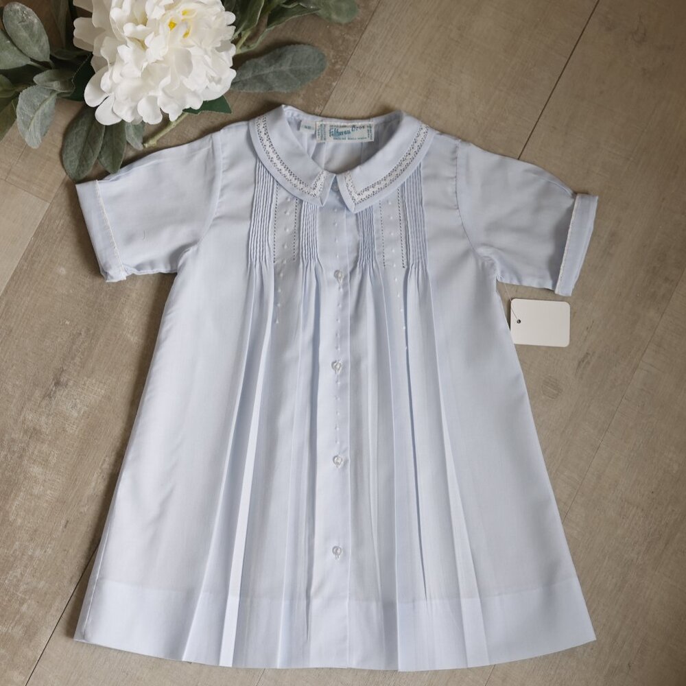 Blue Heirloom Boys Dot Folded Daygown Feltman Brothers Boy Coming Home Newborn